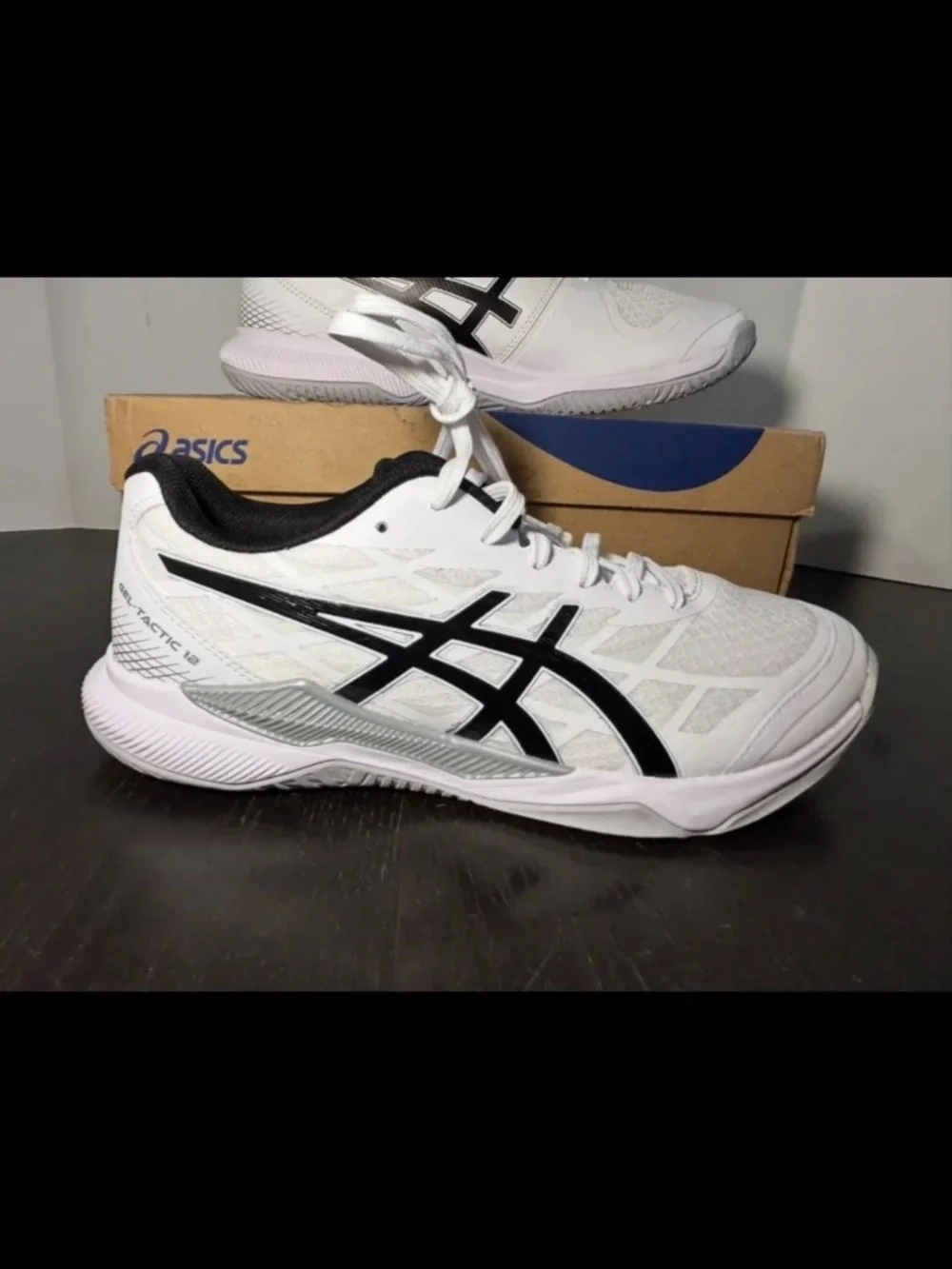 Asics Gel-Tactic 12 Volleyball Shoes Sneakers White/Black Mens Size 8